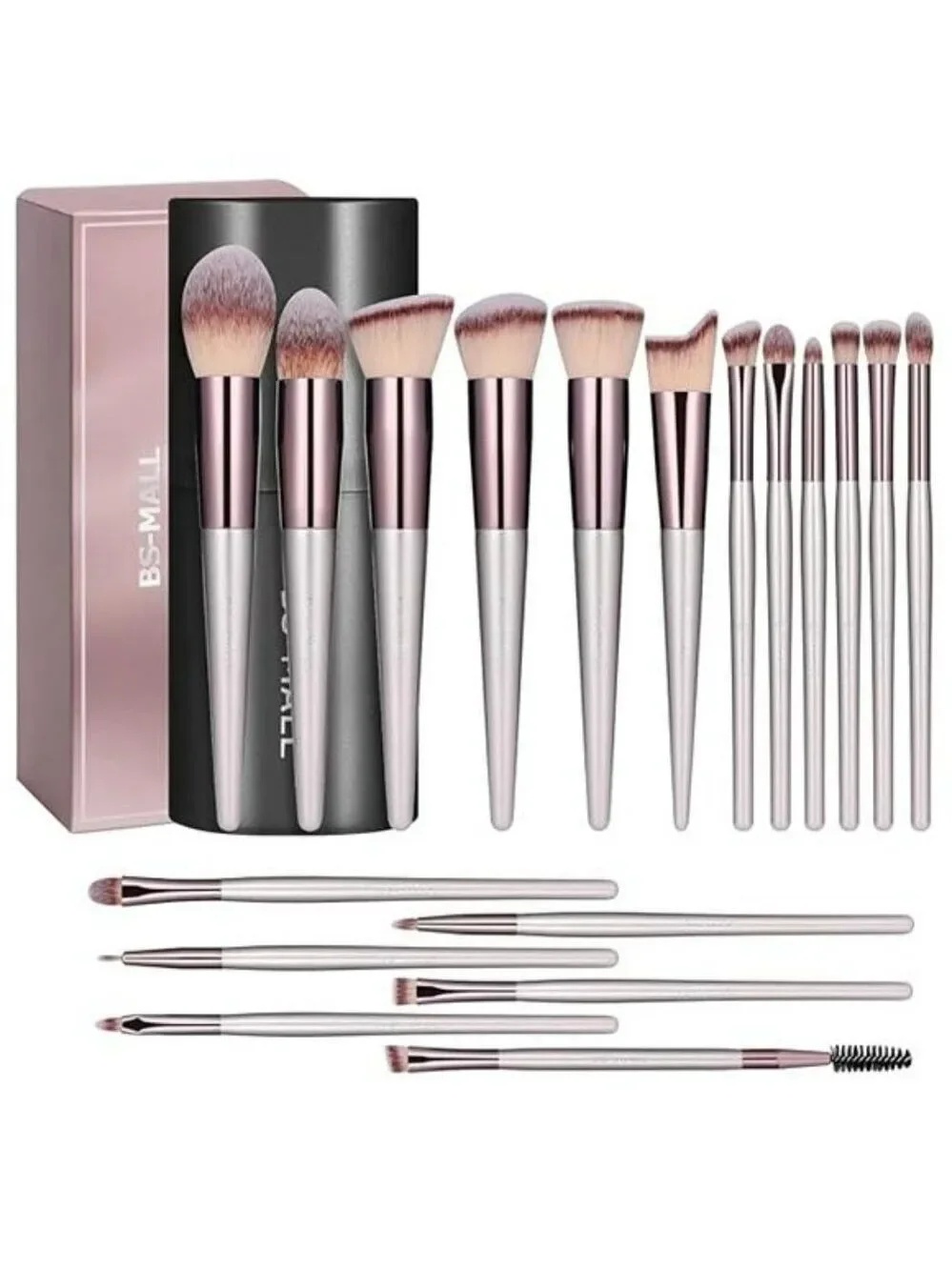 BSMALL Makeup Brush Set 18pcs Foundation Blush Eyeshadow Concealer Powder Kit